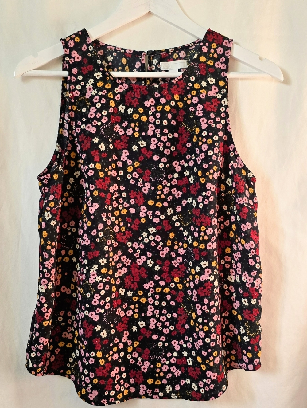 14th & Union Sleeveless Floral Blouse Tank Top sz Small Flowers Summer